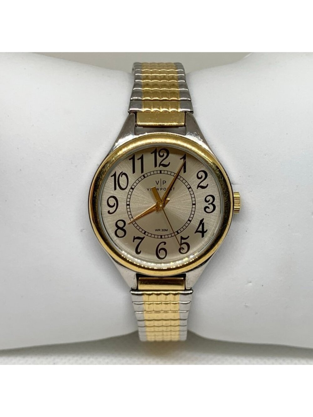 Viewpoint women’s silver gold tone watch quartz analog 30mm stretch running